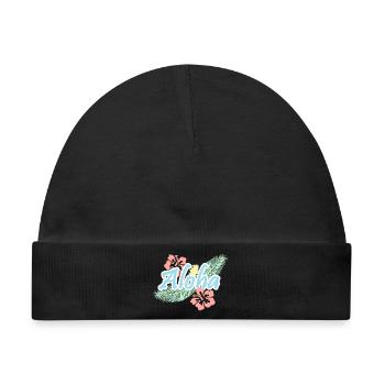 Aloha-tropische Sommerblumen - Baby Premium Organic Mütze - Schwarz - Vorne