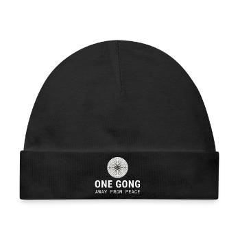 One Gong Away From Peace | Gong Humor - Baby Premium Organic Mütze - Schwarz - Vorne