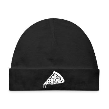 Pizzastück Geschenk Pizzeria - Baby Premium Organic Mütze - Schwarz - Vorne