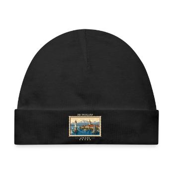 Deutschland Lindau Vintage Reisemarke - Baby Premium Organic Mütze - Schwarz - Vorne