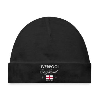 Liverpool England Koordinaten Reise Souvenir - Baby Premium Organic Mütze - Schwarz - Vorne