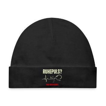 Ruhepuls Headset Leitstelle - Baby Premium Organic Mütze - Schwarz - Vorne
