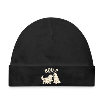 Boo-P Dog Ghost Halloween Retro Dog Lover Gift - Baby Premium Organic Mütze - Schwarz - Vorne