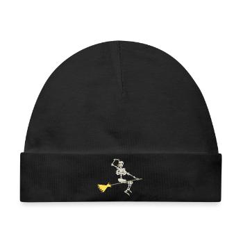Skeletthühner mit einem Besen - Baby Premium Organic Mütze - Schwarz - Vorne