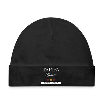 Tarifa Spanien Souvenir – Reise minimalistisch - Baby Premium Organic Mütze - Schwarz - Vorne