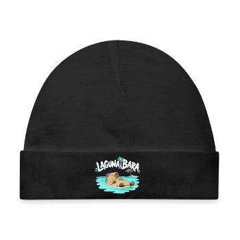 Capybara Lagunabara Sommer Urlaub Meer Tierhumor - Baby Premium Organic Mütze - Schwarz - Vorne