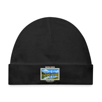 Vereinigte Staaten Grand Teton Vintage Reisemarke - Baby Premium Organic Mütze - Schwarz - Vorne