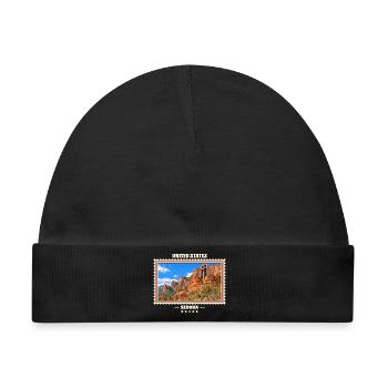 Vereinigte Staaten Sedona Vintage Reisemarke - Baby Premium Organic Mütze - Schwarz - Vorne