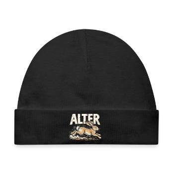 Alter Hase – Retro Hasen Spruch - Baby Premium Organic Mütze - Schwarz - Vorne