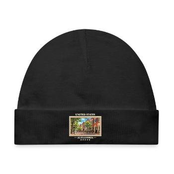 Vereinigte Staaten Alexandria Vintage Reisemarke - Baby Premium Organic Mütze - Schwarz - Vorne
