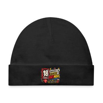 18 Geburtstag Volljährig Party Geschenk Humor - Baby Premium Organic Mütze - Schwarz - Vorne