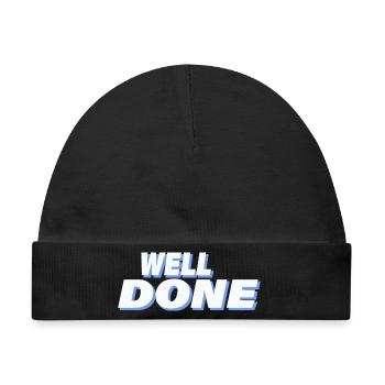 WELL DONE - Baby Premium Organic Mütze - Schwarz - Vorne
