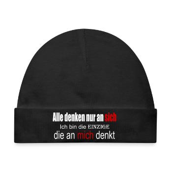 Alle denken nur an sich - Baby Premium Organic Mütze - Schwarz - Vorne