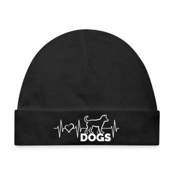 Herzschlag Herz Puls Dogs Hunde Tierfreunde Symbol - Baby Premium Organic Mütze - Schwarz - Vorne