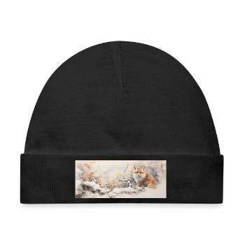 Niedlicher kleiner Fuchs - Baby Premium Organic Mütze - Schwarz - Vorne