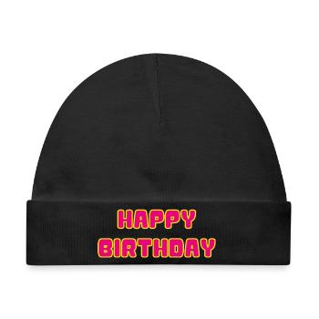 JAHRESTAG. ALLES GUTE ZUM GEBURTSTAG - Baby Premium Organic Mütze - Schwarz - Vorne