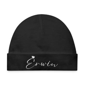 Erwin Name König T-Shirt Geschenk Männer - Baby Premium Organic Mütze - Schwarz - Vorne