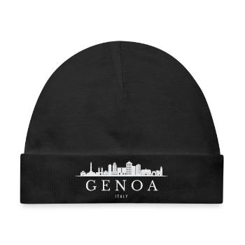 Skyline von Genua, Genua Italien - Baby Premium Organic Mütze - Schwarz - Vorne