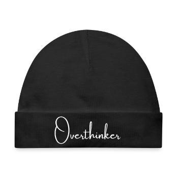 Overthinker | Greysoul Thoughts - Baby Premium Organic Mütze - Schwarz - Vorne