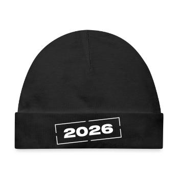 2026 Stempel - Baby Premium Organic Mütze - Schwarz - Vorne
