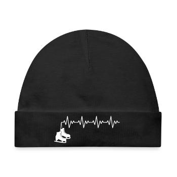 Schlittschuhe Eiskunstläufer Schlittschuh EKG - Baby Premium Organic Mütze - Schwarz - Vorne