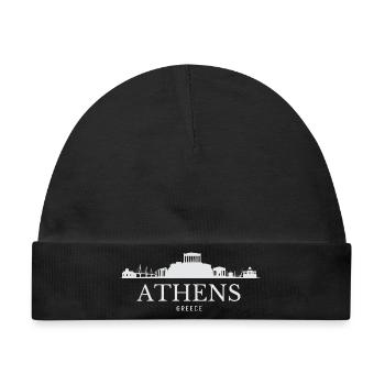 Athener Skyline, Athen Griechenland - Baby Premium Organic Mütze - Schwarz - Vorne