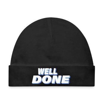 WELL DONE - Baby Premium Organic Mütze - Schwarz - Vorne