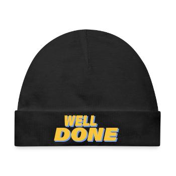 WELL DONE - Baby Premium Organic Mütze - Schwarz - Vorne