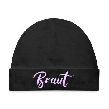 braut - Baby Premium Organic Mütze - Schwarz - Vorne