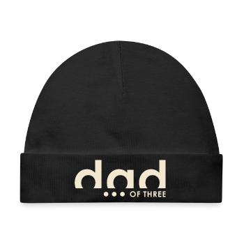Dad of Three – Papa von drei Kindern - Baby Premium Organic Mütze - Schwarz - Vorne
