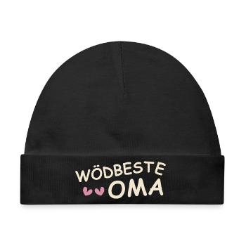 Wödbeste Oma - Baby Premium Organic Mütze - Schwarz - Vorne