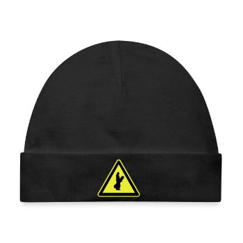 Snowboarder Schild - Baby Premium Organic Mütze - Schwarz - Vorne