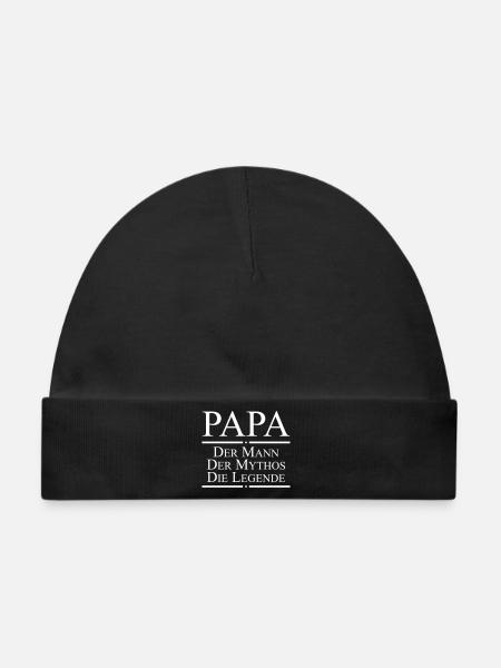 PAPA Legende - Baby Premium Organic Mütze - Schwarz