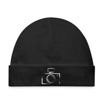 photo camera kamera shooting shoot symbol icon - Baby Premium Organic Mütze - Schwarz - Vorne