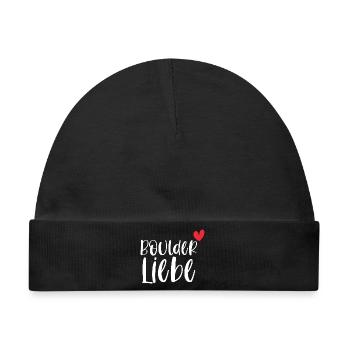 Bouldern Boulder Liebe Klettern Berge Geschenk - Baby Premium Organic Mütze - Schwarz - Vorne