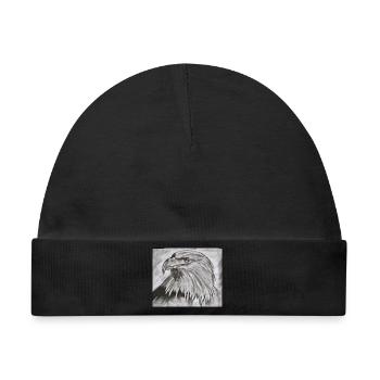 König der Lüfte – Adlerkopf Illustration - Baby Premium Organic Mütze - Schwarz - Vorne