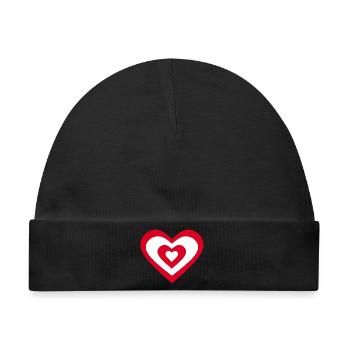 rotes Herz rot Herzen rot Herz Geschenk - Baby Premium Organic Mütze - Schwarz - Vorne
