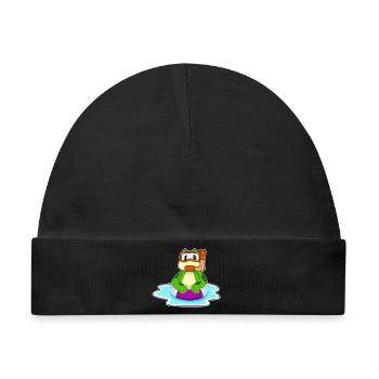 Frosch Taucher Schnorchel Tauchen - Baby Premium Organic Mütze - Schwarz - Vorne