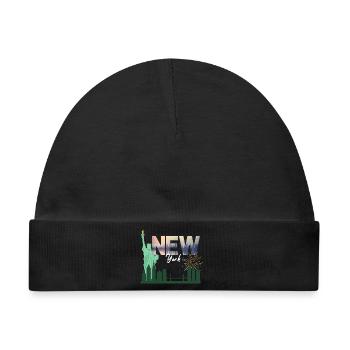 New York Skyline Fireworks - Baby Premium Organic Mütze - Schwarz - Vorne