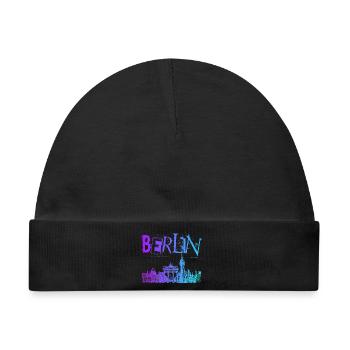Berlin Skyline Panorama - Baby Premium Organic Mütze - Schwarz - Vorne