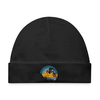 Sunset MTB Jump Silhouette - Baby Premium Organic Mütze - Schwarz - Vorne