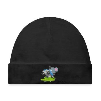 Maus Auto - Baby Premium Organic Mütze - Schwarz - Vorne