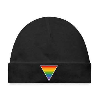 Regenbogen LGBTQIA triangle white - Baby Premium Organic Mütze - Schwarz - Vorne