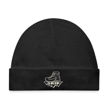 Wanderschuh [Weiß] - Baby Premium Organic Mütze - Schwarz - Vorne