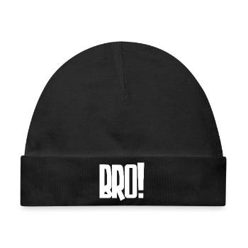 Bro! Großes Blockbuchstaben-Statement - Baby Premium Organic Mütze - Schwarz - Vorne