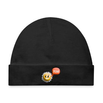 sonne yeah 3d - Baby Premium Organic Mütze - Schwarz - Vorne