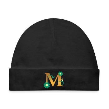 M - Baby Premium Organic Mütze - Schwarz - Vorne