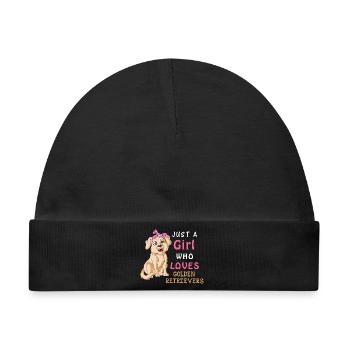 Golden Retriever Mädchen Liebe - Baby Premium Organic Mütze - Schwarz - Vorne