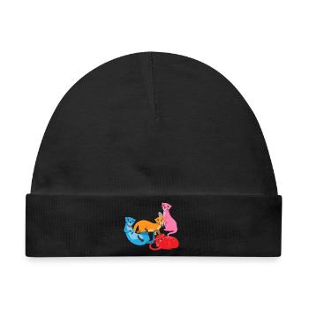Seeotter Cartoon Fischotter - Baby Premium Organic Mütze - Schwarz - Vorne