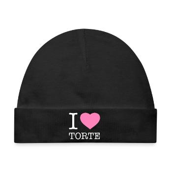 I love Torte - Baby Premium Organic Mütze - Schwarz - Vorne